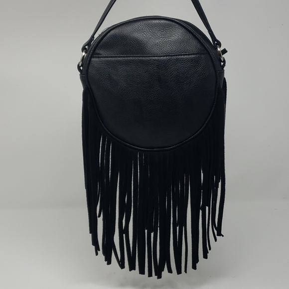 NWT Nine West Tassel Times Black Silver Crossbody - Picture 4 of 16